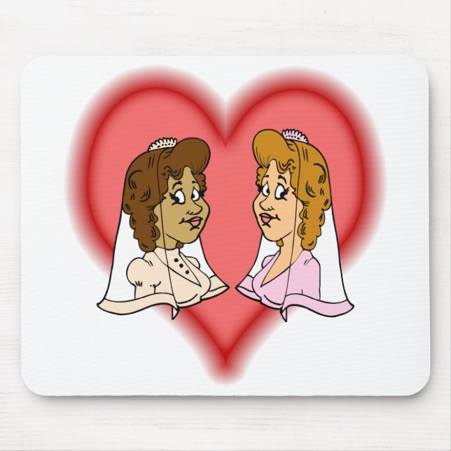 Alfombrilla De Ratón Pares BI-Raciales lesbianos (Frente)