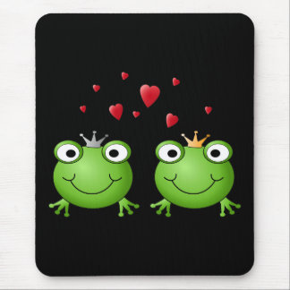 Alfombrilla De Ratón Pares de la rana con los corazones