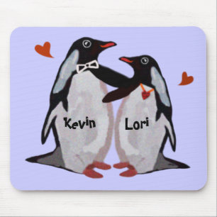 Alfombrilla De Ratón Pares Mousepads del amor del pingüino