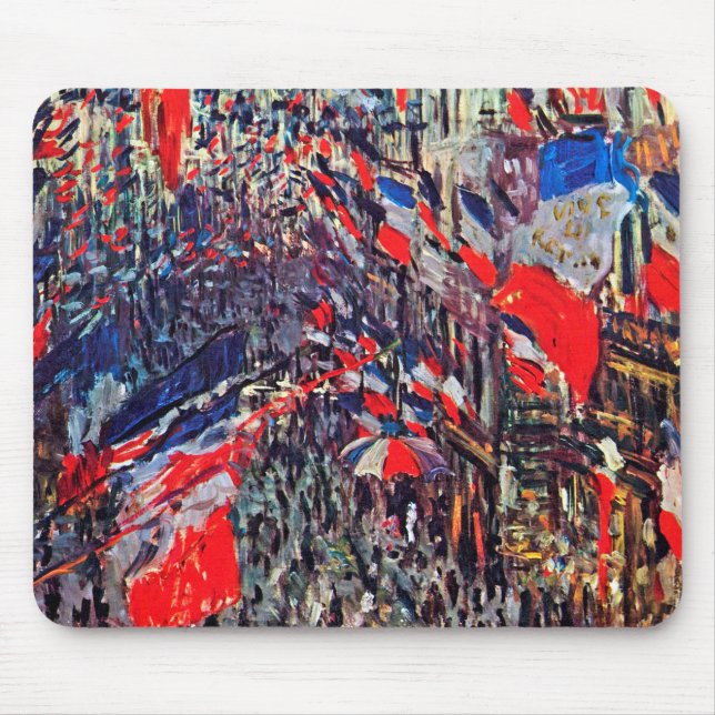 Alfombrilla De Ratón París en el Día Nacional, Claude Monet (Frente)