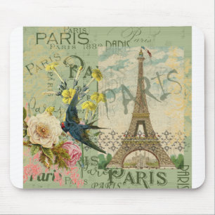 Alfombrilla De Ratón París Francia Viaje Viaje Viejo Pintura de Arte An