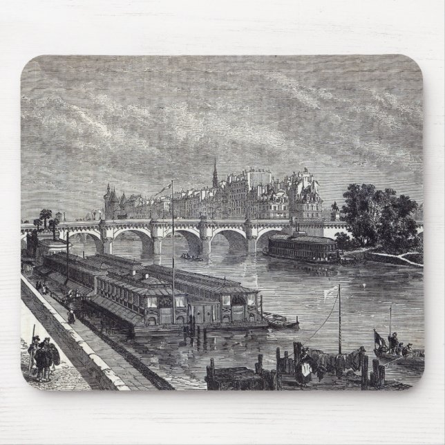 Alfombrilla De Ratón París moderna: El Pont Neuf, 1845 (Frente)