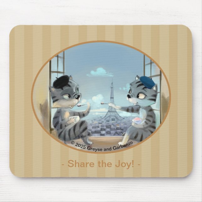 Alfombrilla De Ratón París por Día Mousepad - Alegría (Frente)