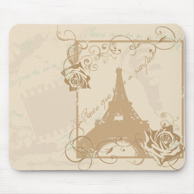 Alfombrilla De Ratón París retra Mousepad (Frente)