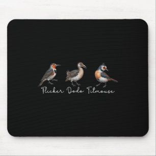 Alfombrilla De Ratón Parpadeo Dodo Titmouse Funny Bird Clever Birdwatch