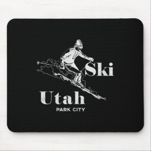 Alfombrilla De Ratón Parque de esquí Utah City Long Sleeve Ski Tee