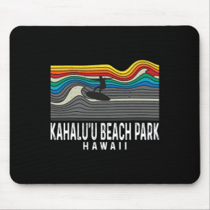 Alfombrilla De Ratón Parque de playa retro Kahalu'u Hawaii Surfista Sur