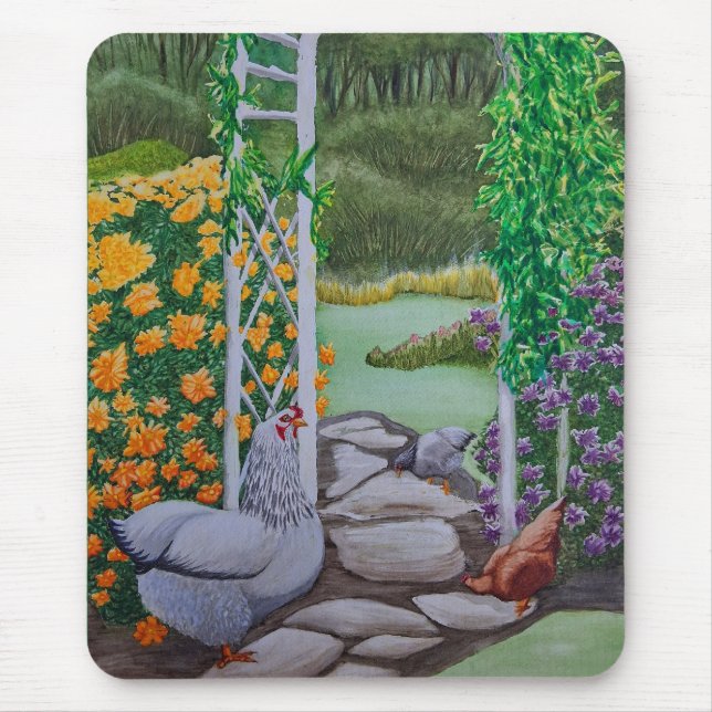 Alfombrilla De Ratón Parque del pollo feliz (Frente)