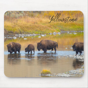 Alfombrilla De Ratón Parque nacional Bison River Crossing Yellowstone