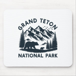 Alfombrilla De Ratón Parque Nacional Grand Teton Wyoming Oso Senderismo