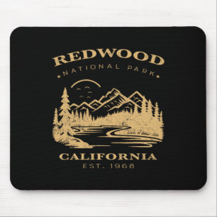 Alfombrilla De Ratón Parque Nacional Redwood Vintage Retro para niños s