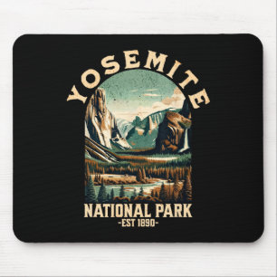 Alfombrilla De Ratón Parque Nacional Retro Yosemite Usa Senderismo Vint