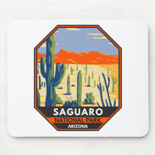 Alfombrilla De Ratón Parque nacional Saguaro Arizona Giant Cactus Vinta