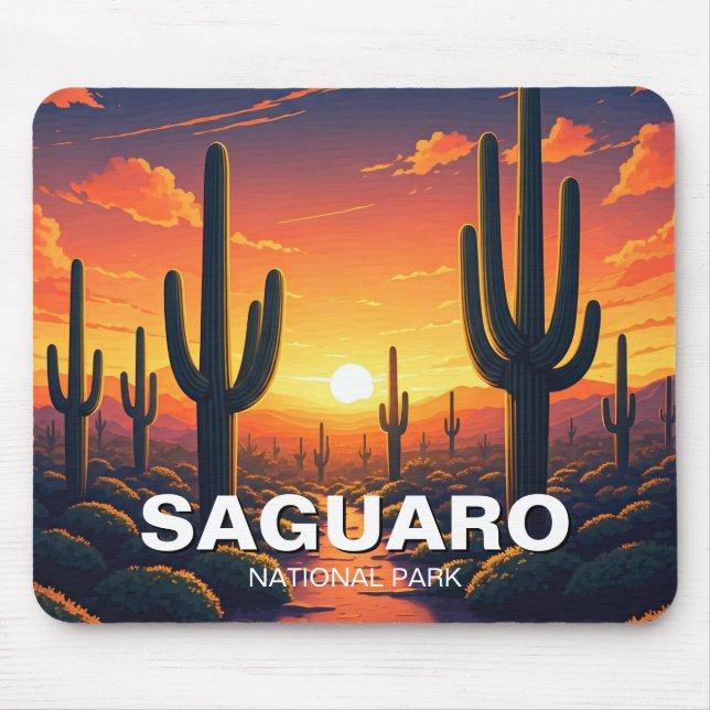 Alfombrilla De Ratón Parque nacional Saguaro Cacti Cactus (Frente)