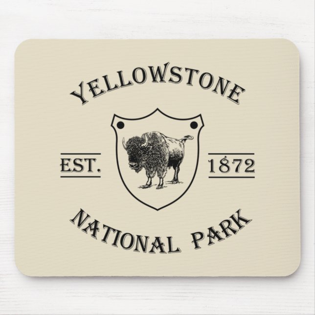 Alfombrilla De Ratón Parque Nacional Yellowstone Vintage (Frente)