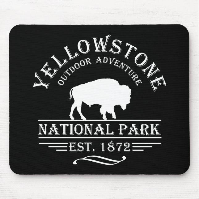 Alfombrilla De Ratón Parque Nacional Yellowstone Vintage (Frente)