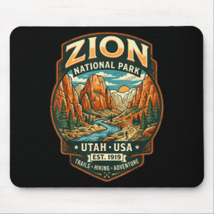 Alfombrilla De Ratón parque nacional zion utah cañón retro senderismo