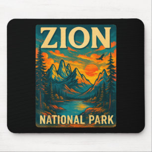 Alfombrilla De Ratón parque nacional Zion viaje vintage al aire libre