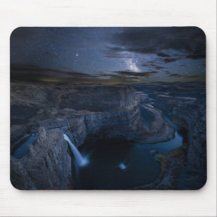Alfombrilla De Ratón Parque Palouse Falls y Vía Láctea Estado de Wash