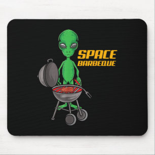 Alfombrilla De Ratón Parrillada espacial divertida Alien Grill Chef Bbq