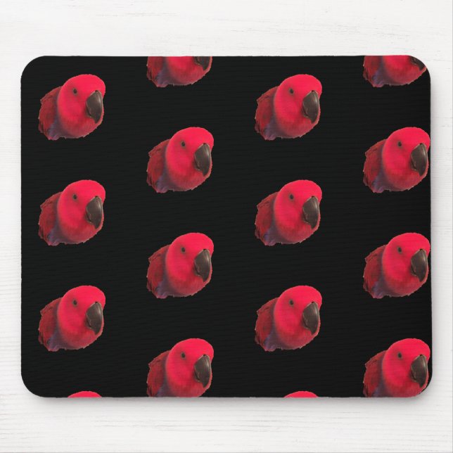 Alfombrilla De Ratón PARROS ROJOS MOUSEPAD negro (Frente)