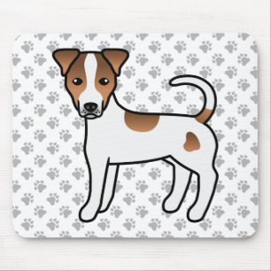 Alfombrilla De Ratón Parson Russell Terrier de pelaje liso blanco y bro
