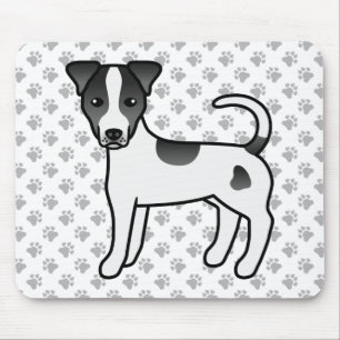 Alfombrilla De Ratón Parson Russell Terrier de pelaje liso negro y blan