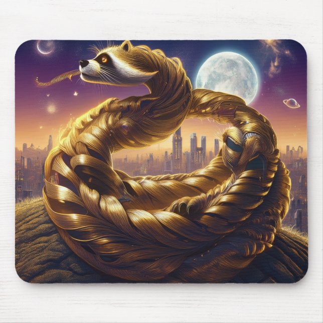 Alfombrilla De Ratón Parte Mapache Parte Serpiente (Frente)