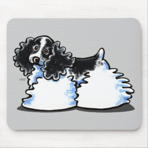 Alfombrilla De Ratón Parti blanco negro cocker spaniel
