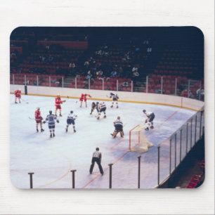 Alfombrilla De Ratón Partido del hockey sobre hielo del vintage
