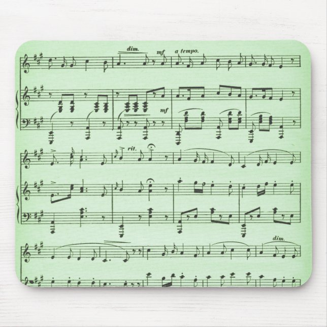 Alfombrilla De Ratón Partitura verde (Frente)