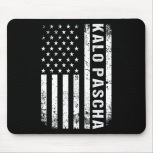 Alfombrilla De Ratón Pascua griega Kalo Pascha Retro Bandera Estadounid