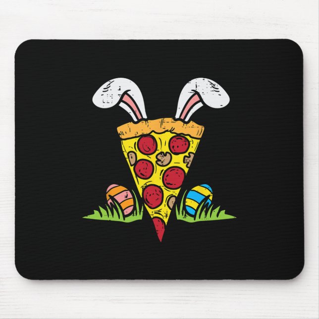 Alfombrilla De Ratón Pascua Pizza Slice Bunny Ears Divertido Snack Food (Frente)