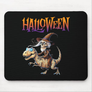 Alfombrilla De Ratón Paseo de esqueleto de T-Rex de Halloween