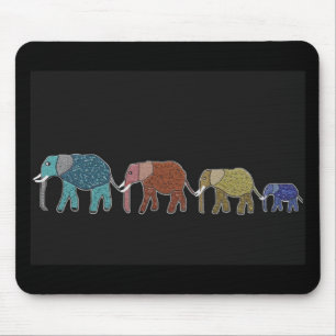 Alfombrilla De Ratón Paseo de neón del elefante africano