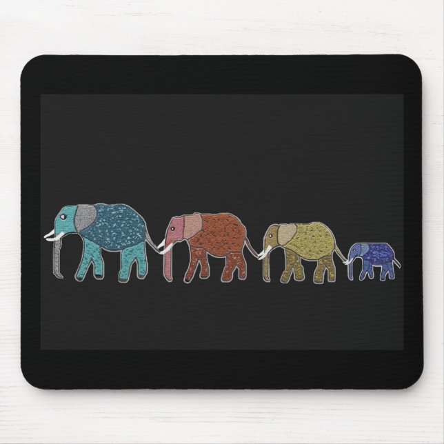 Alfombrilla De Ratón Paseo de neón del elefante africano (Frente)