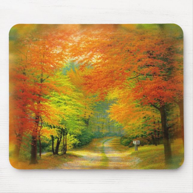 Alfombrilla De Ratón Paseo Mousepad del otoño (Frente)