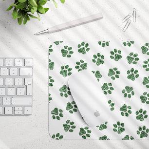 Alfombrilla De Ratón Pasta de perro, garras de perro, patas verdes