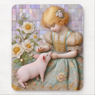 Alfombrilla De Ratón ~ Pastel Chica Piglet ~ Mousepad