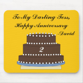 Alfombrilla De Ratón Pastel de Boda de chocolate en aniversario