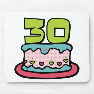 Alfombrilla De Ratón Pastel de cumpleaños de 30 años