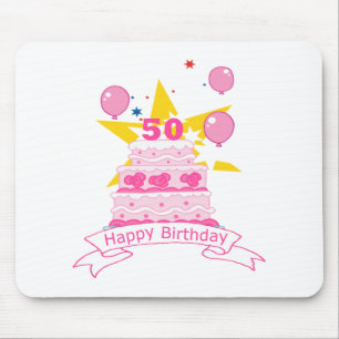 Alfombrilla De Ratón Pastel de cumpleaños de 50 años