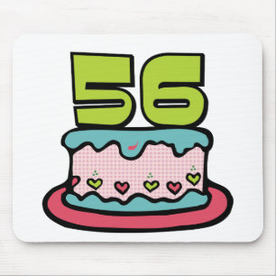 Alfombrilla De Ratón Pastel de cumpleaños de 56 años