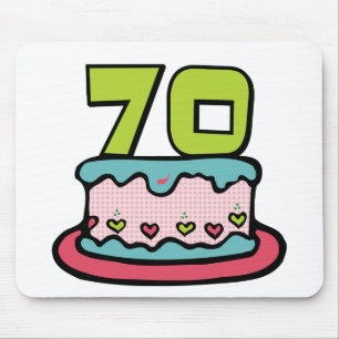 Alfombrilla De Ratón Pastel de cumpleaños de 70 años