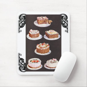 Alfombrilla De Ratón Pastel de postre de época helado retro