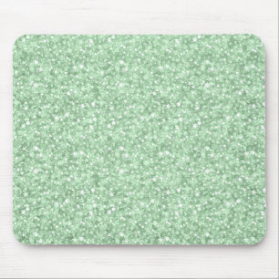 Alfombrilla De Ratón Pastel Green Faux Disco Purpurina & Sparkles