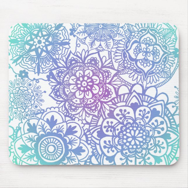 Alfombrilla De Ratón Pastel Mandala Pattern Mousepad (Frente)