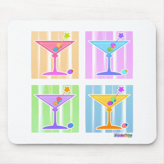 ALFOMBRILLA DE RATÓN PASTEL POP ART MARTINIS (Frente)