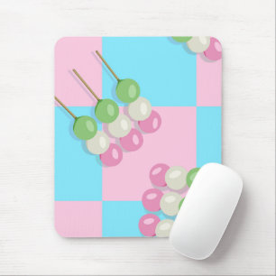 Alfombrilla De Ratón Pastel rosa azul de ladrido Dango Mousepad