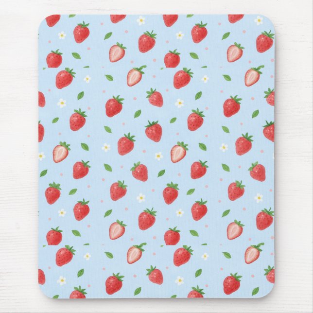 Alfombrilla De Ratón Pastel Strawberry Dreams Seamless Pattern (Frente)